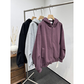 2025冬新款 加绒加厚连帽拉链卫衣外套男韩系通勤宽松休闲保暖外套