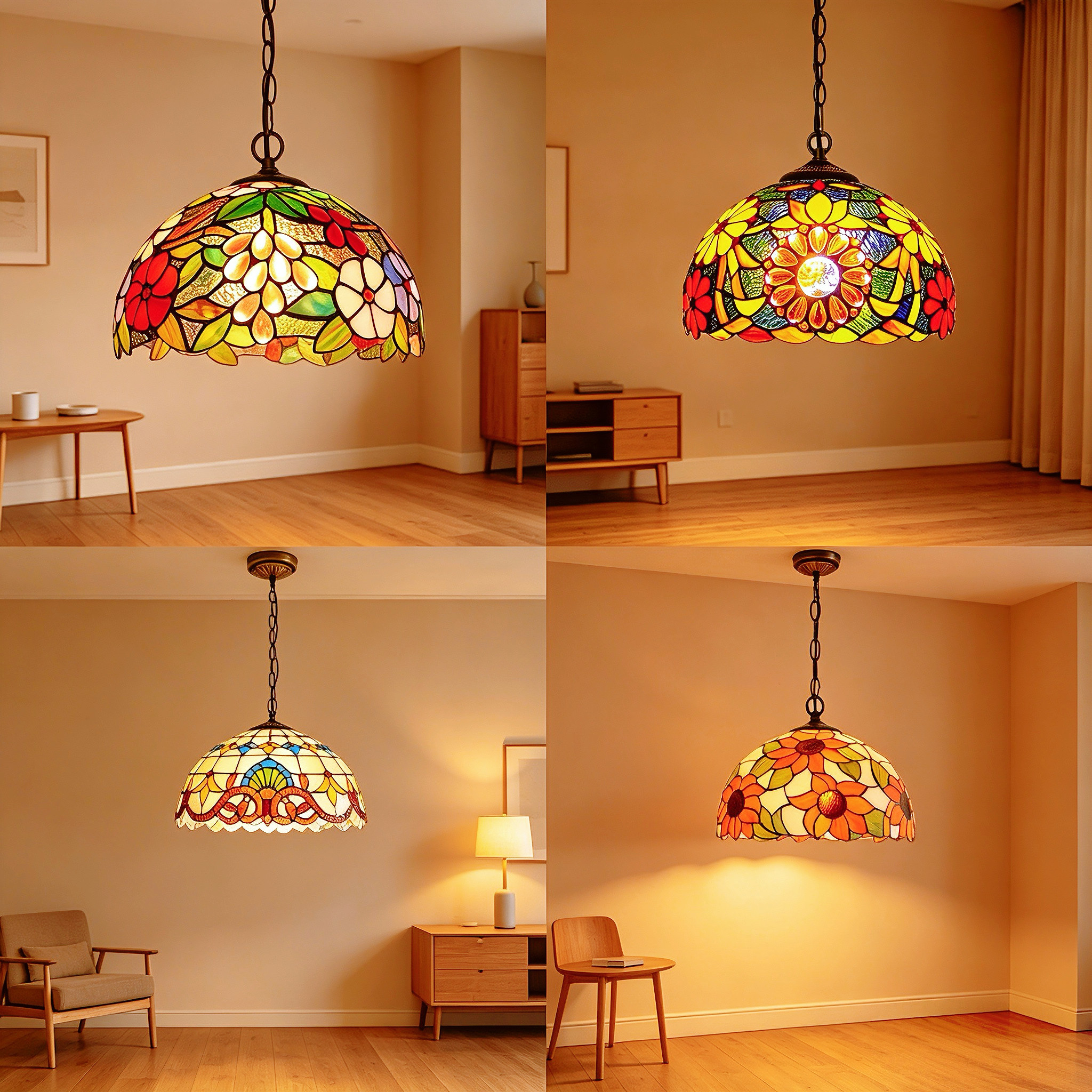 新款彩色玄关过道阳台吊灯琉璃灯饰床头玻璃卧室日式复古餐厅灯具