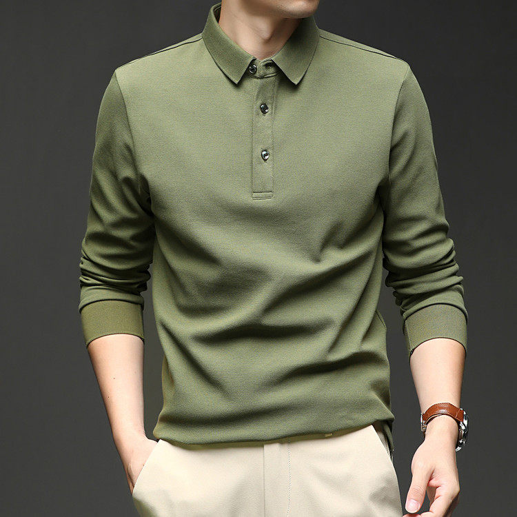 翻领棉质面料男中老年抗菌卫衣