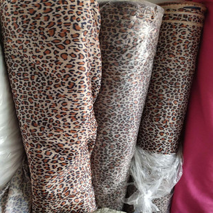 包邮 服装 豹纹雨纱色丁美丽绸 不扒缝 面料里布 大衣里子