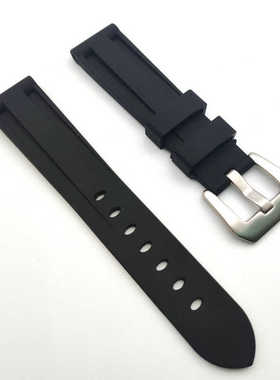 高档优质20/22/24/26mm代用沛纳海胖大海平头通用硅橡胶手表带