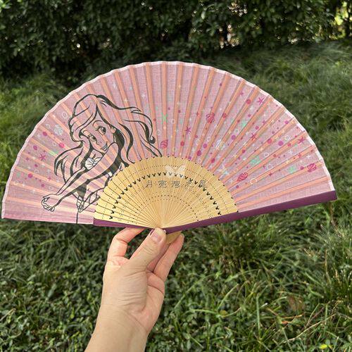 中国风女式折扇日式扇子绢绫和风