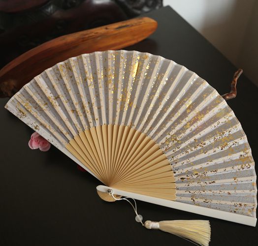 洒金片日用折扇结婚用扇古风汉服