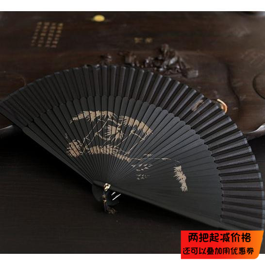 高档礼品女扇中国风扇子竹真丝