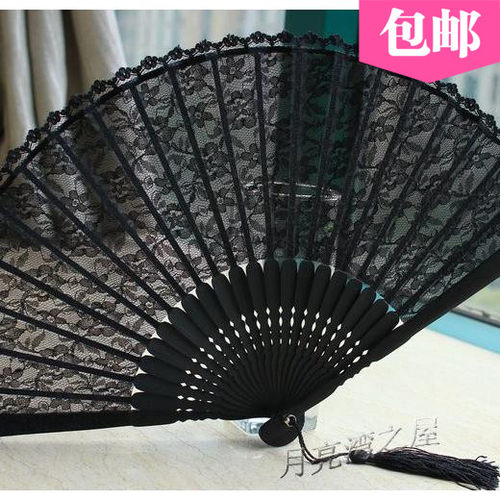 精美女扇折扇双层蕾丝扇子文艺