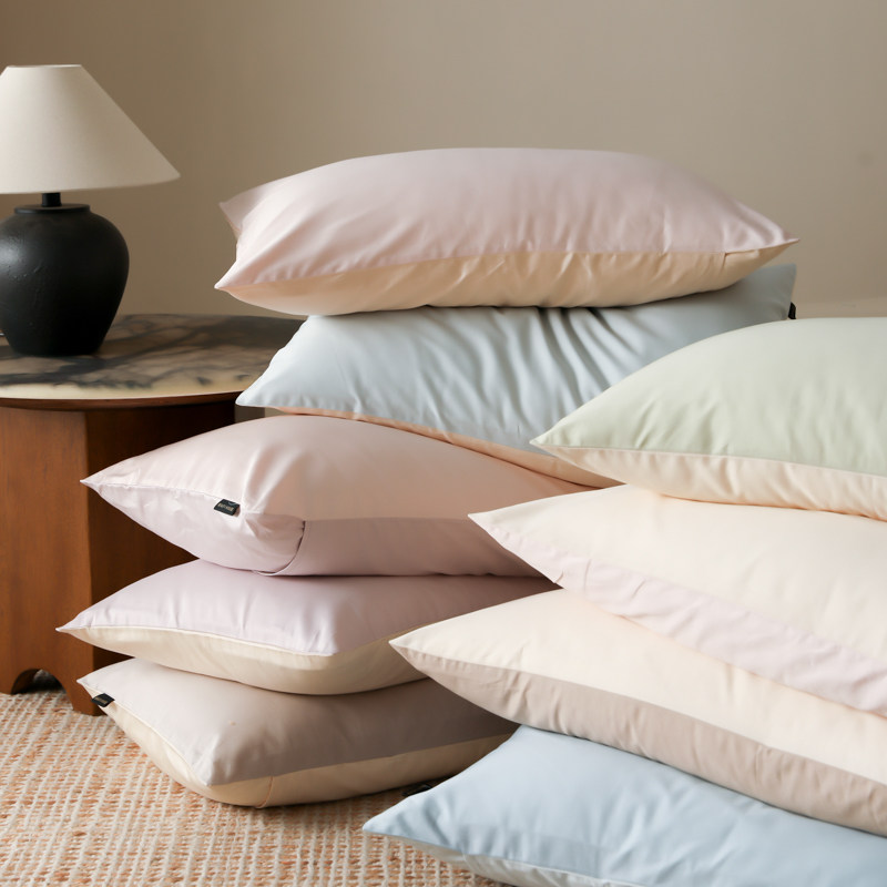 五星级酒店100支新疆长绒棉枕套一对装48x74cm家用纯棉枕芯套纯色