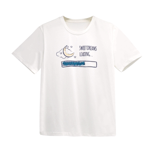 小护士短袖T恤衫男女款夏季纯棉薄款半袖上衣休闲宽松家居服单件