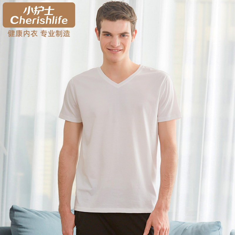 小护士白色纯棉薄款短袖男