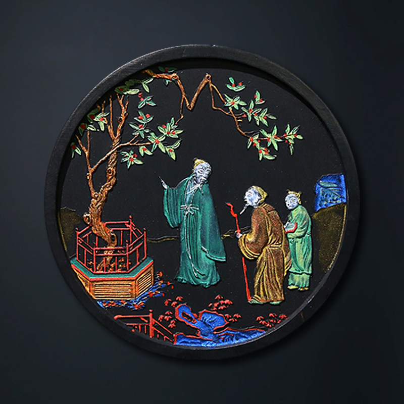 国家非遗 1988年版 明代崇祯老墨版《甘棠图墨》曹素功收藏墨条 徽墨艺术礼品 精品油烟墨条高档墨锭文房四宝