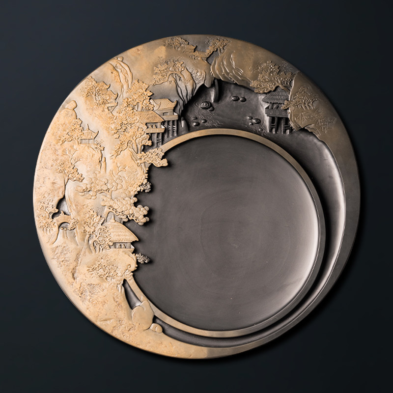 【超级孤品】国家非遗传人 方学斌作品 收藏级砚台《山居秋色》金星坑 金晕纹歙砚台 高档砚台文房四宝