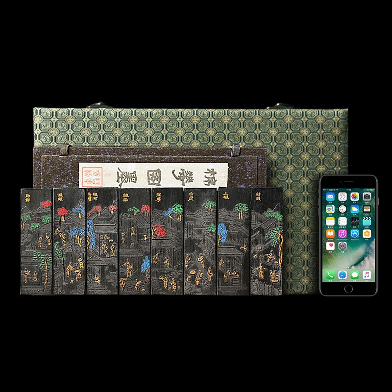 非遗 198年制 乾隆老墨版《棉花图古墨》曹素功收藏老墨块装 精品