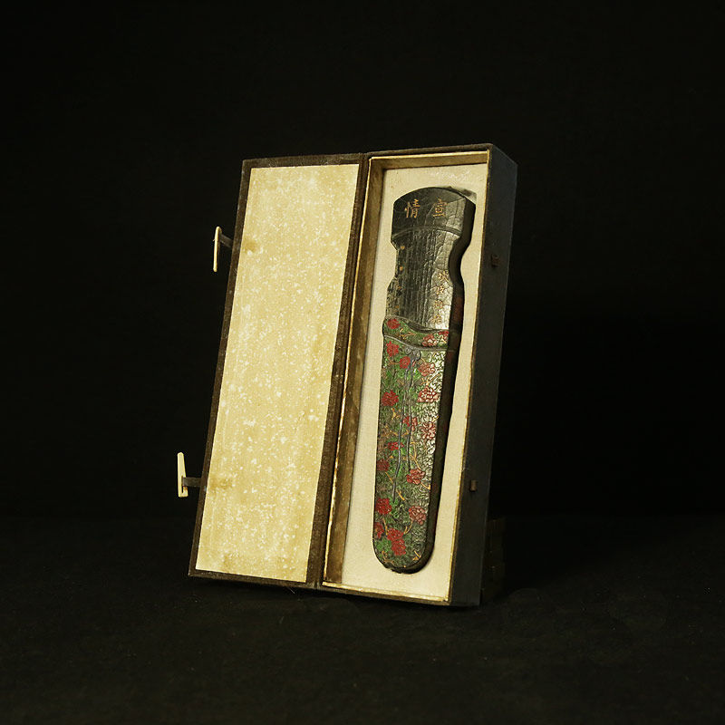 国家非遗 1981年制 清代老墨版《古琴》收藏墨块 胡开文古法松烟