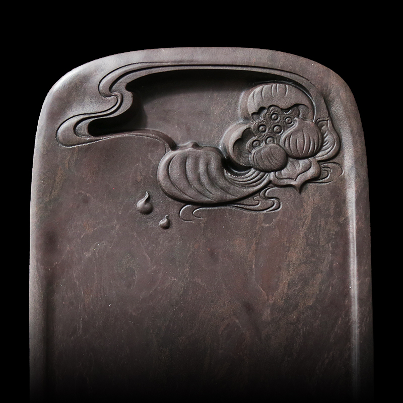 非物质文化遗产 肇庆端砚砚台《出水芙蓉》8寸宋坑砚台 正宗老坑