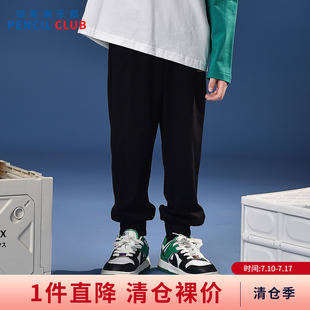 铅笔俱乐部童装秋装男童长裤中大童针织运动裤儿童休闲裤子