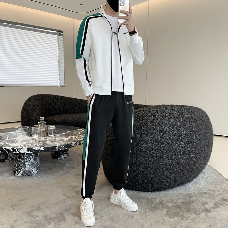 耐克顿休闲运动套装男秋冬季新款韩版时尚百搭宽松开衫外套两件套