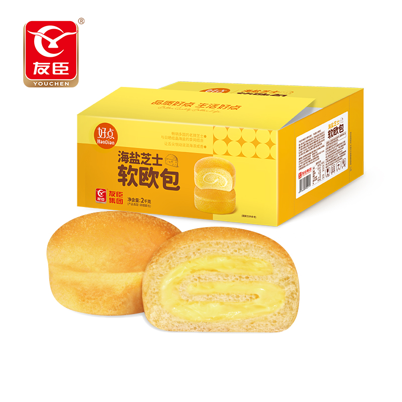 友臣海盐芝士软欧包营养早餐速食懒人代餐面包蛋糕健康食品整箱