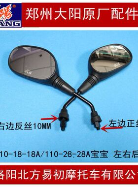 适用大阳摩托车宝宝DY110-18-18A/110-28-28A后视镜反光镜倒车镜