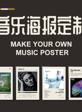 音乐专辑海报定制装饰画客厅背景墙画摇滚明星照片挂画无框画订制