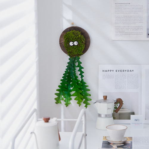 中古风鱼骨鹿角蕨壁挂苔藓球