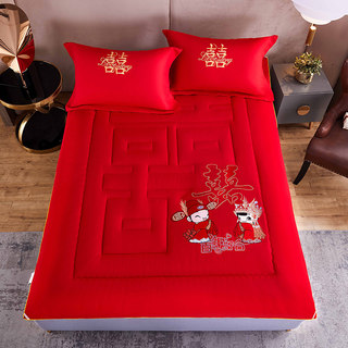 婚庆床垫婚床软垫褥子大红色结婚专用双人床垫子1.8m2米垫被陪嫁