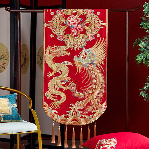 婚庆床上用品配件床旗床尾巾