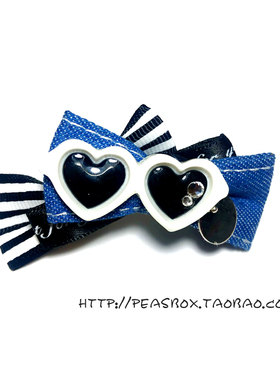 豌豆铺Peas box |墨镜牛仔蝴蝶结马尔济斯头花西施蝴蝶结发夹头饰