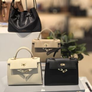 欧米女包手掌纹牛皮凯莉包质感通勤斜挎包高级感百搭手提单肩小包