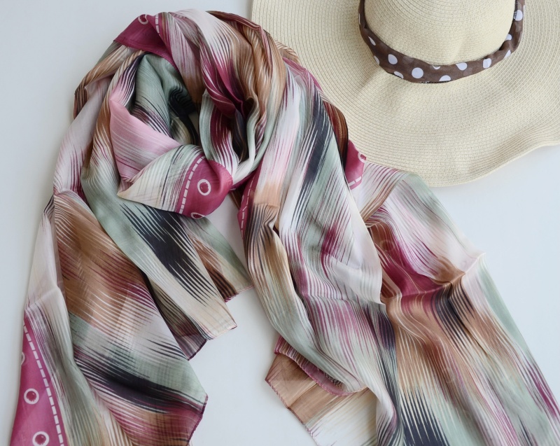 100%桑蚕丝真丝丝巾沙滩巾超大围巾 长款女士春夏秋丝巾 微瑕