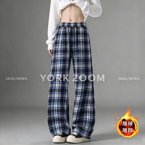 York Zoom秋季新品潮流灰卫裤男女微喇休闲裤cleanfit弯刀拉链裤