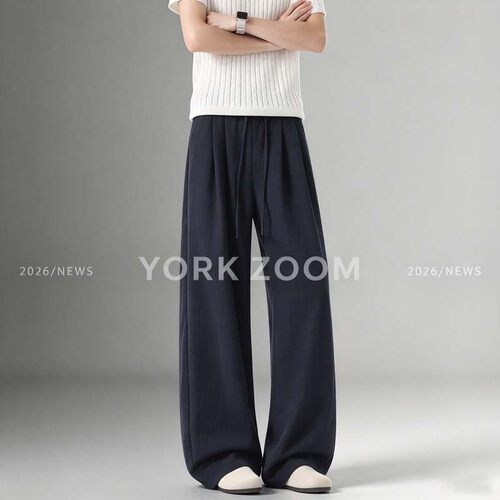 York Zoom秋季新品潮流卫裤男女微喇休闲裤cleanfit弯刀拉链裤