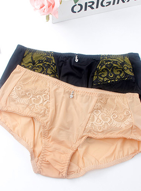 黛丽世家女舒适平角中腰性感提臀蕾丝内裤K3068配D6388