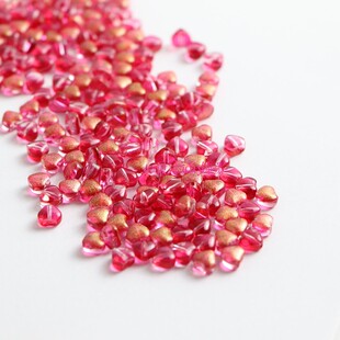 仿捷克琉璃珠小桃心6mm小爱心蝴蝶结美甲贴片diy饰品配件手工材料