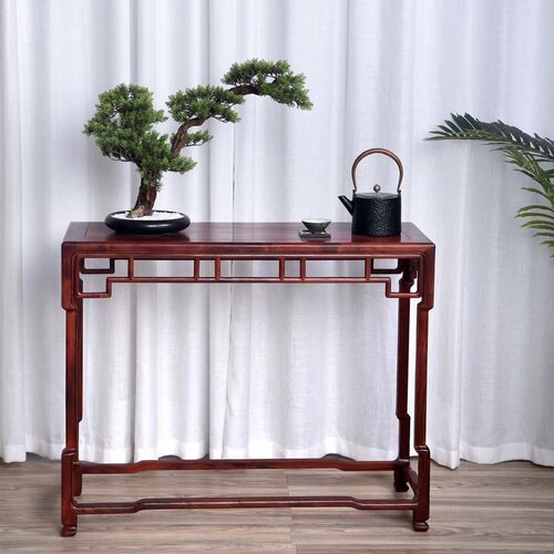明式家具经典：赞比亚血檀条案/供桌/玄关台/花架/盆景架/边桌