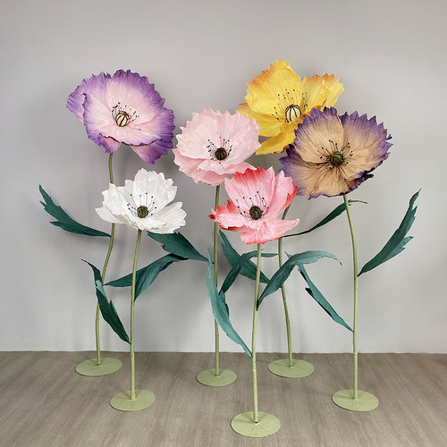 大型纸花虞美人路引花