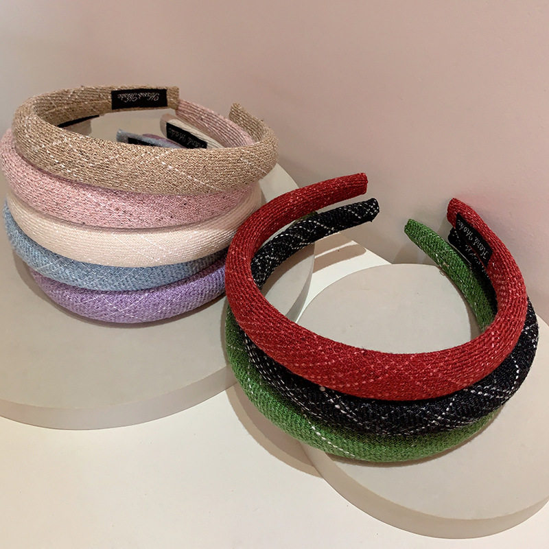 秋冬新款头箍杂色呢细线条暗格纹多彩百搭复古时尚气质细海绵发箍,家庭/个人清洁工具,盘发器,淘宝优惠券,粉丝福利购,淘宝优惠卷