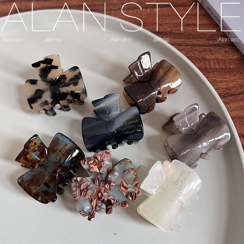 日韩国蝴蝶结俏皮洋气半扎发抓夹半夹醋酸鲨鱼抓公主头发抓发饰女