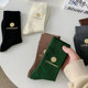 百搭日系袜网红爆款 ins欧美烫印冬季 新款 棉质潮流中筒袜