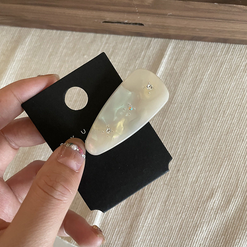 法式复古彩钻彩色醋酸碎发刘海发夹侧边对夹小发卡子头饰