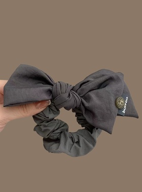 秋冬新款韩国Chic别致高级感女超仙灰色系蝴蝶结发圈发绳头饰头绳