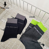 手缝双罗口拼接中筒叠穿潮袜 秋冬新款 中性棉袜 RUE HENNY