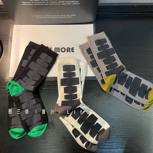 中筒袜日系复古百搭 潮袜小众设计时尚 2024秋冬新款 袜子女欧货个性