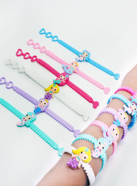 6个环保pvc手链手腕带美人鱼儿童手环Mermaid Wrist Band派对礼品