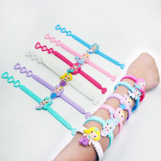 6个环保pvc手链手腕带美人鱼儿童手环Mermaid Wrist Band派对礼品