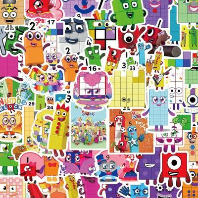 52张跨境Numberblocks涂鸦贴纸