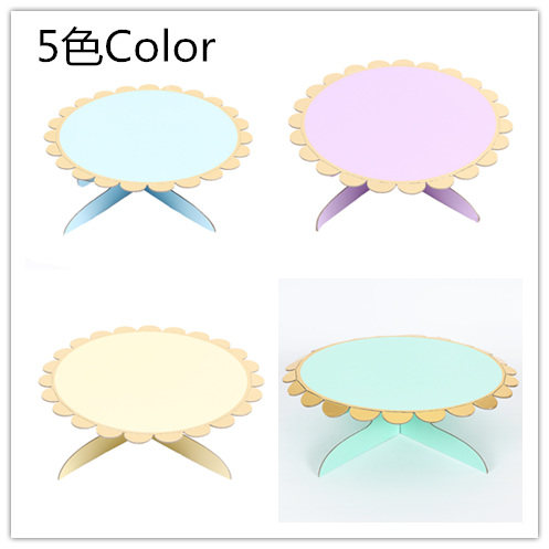 烫金纯色纸质单层蛋糕架一次性