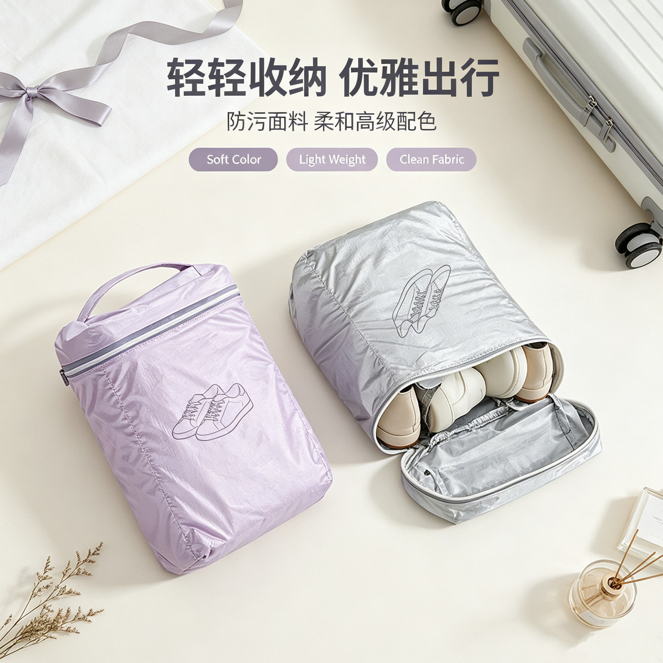 旅行鞋子收纳袋防水便携健身运动球鞋袋大容量行李箱防尘防潮鞋包