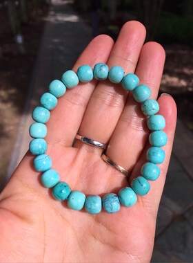 原矿绿松石证书手串