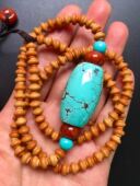 锁骨链 大桶珠 高瓷蓝大尺寸33 20mm 23.2克 原矿 瓷釉级 绿松石