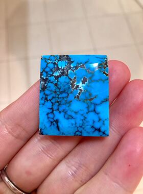 原矿绿松石云盖寺吊坠玻璃平安牌