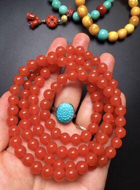 南红原矿手串项链